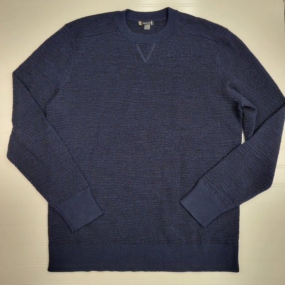 SmartWool Brookline Crew Sweater Deep Navy Merino Blend Heather Men's Size Large - Picture 1 of 8